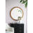 D34" Wood Round Mirror With Beaded Frame