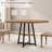 47.2" Round Dining Table for 4‑6, Industrial Kitchen Table with Metal Pedestal Base & Storage Shelf-973922982