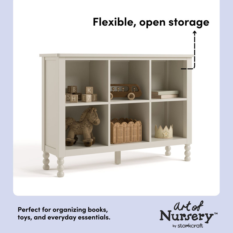 Rio 6 Cube Storage Organizer Bookcase, Frosted Oat