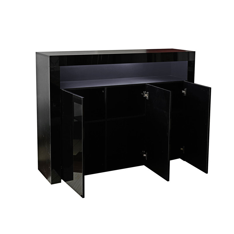 Crédence de rangement l 51,18 po, Noir