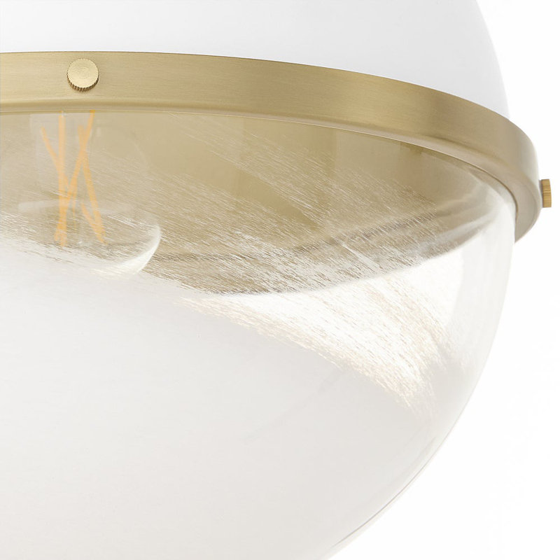 Luminaire suspendu 1 lumière Rafiul, 97" H x 12.75" W, White/Aged Brass