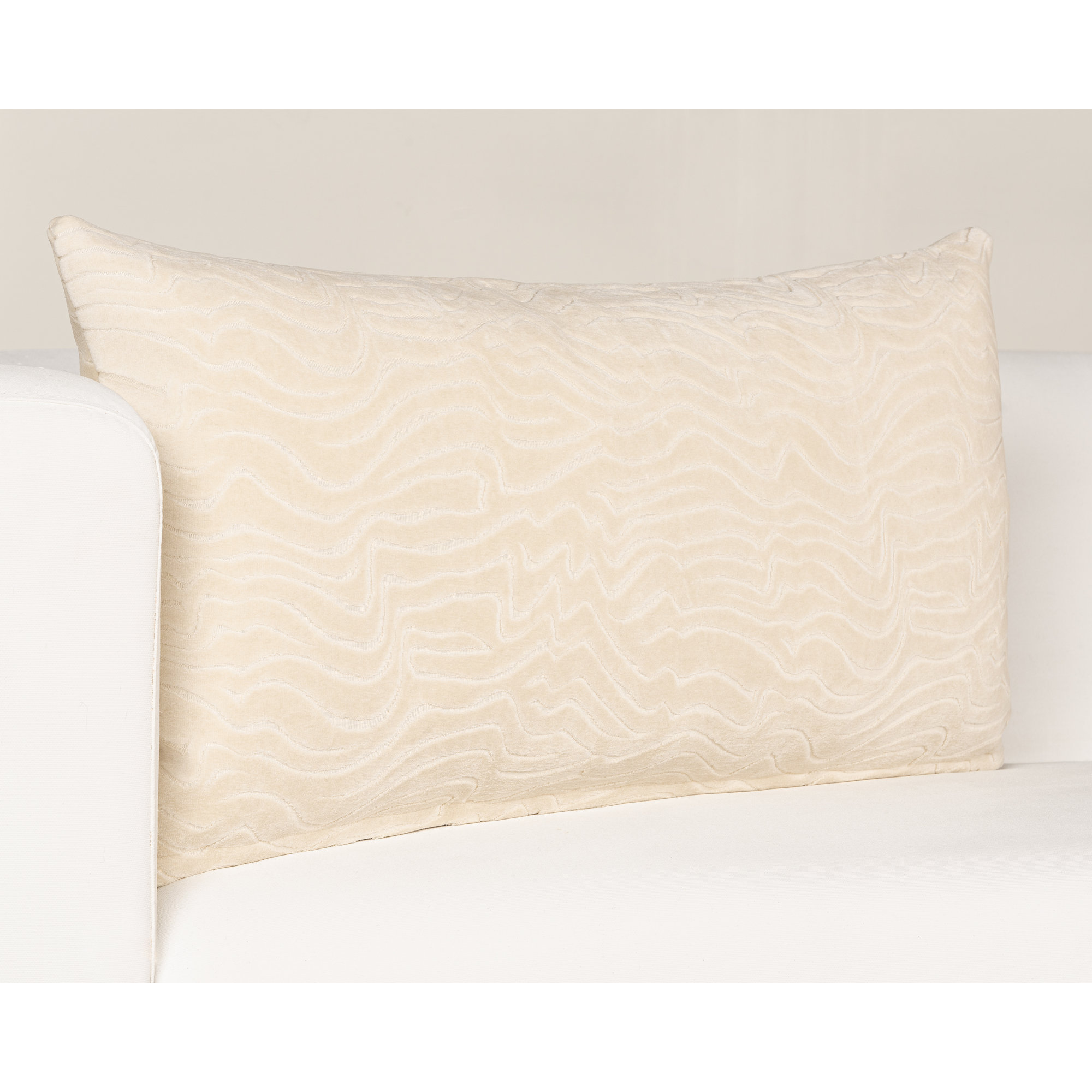 Prudence Cream 20" x 20" Throw Pillow, Khaki Abstract, Rectangle 12"H x 21"W, Feather