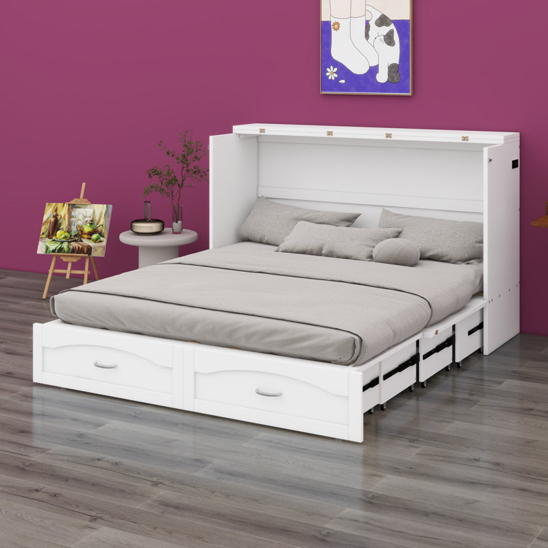 Amy-Jane Murphy Bed, Queen, White