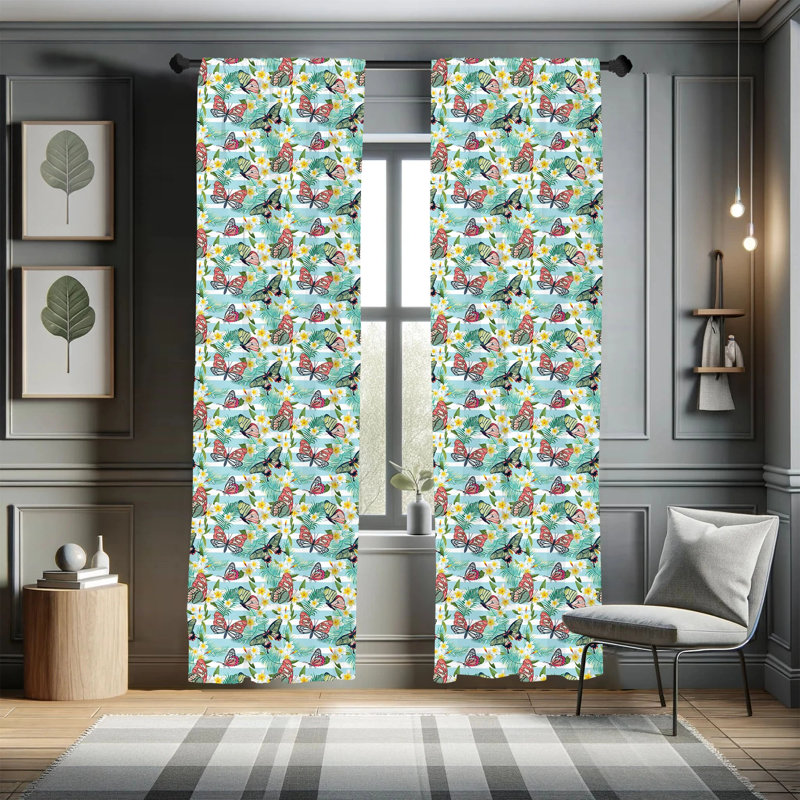Panneau coulissant semi-diaphane avec passe-tringle Botanical, 28 po x 84 po