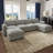 Plush Wide Corduroy Modular Sectional Sofa With Ottomans, L U Shaped Livingroom Sofa-1280438654