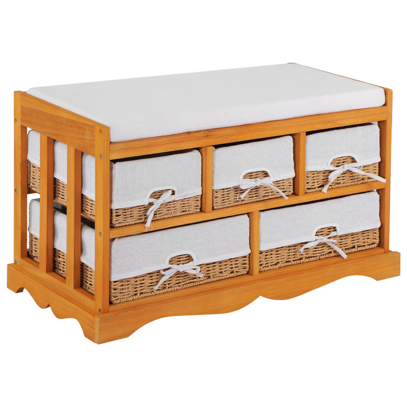 Vandemark Linen Blend Upholstered Storage Bench
