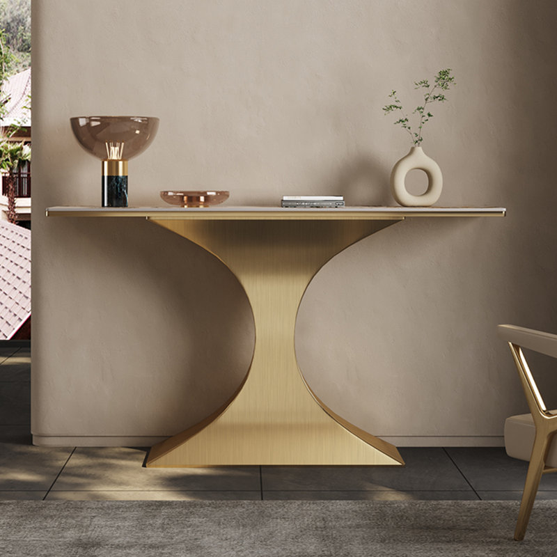 Console en pierre frittée de style italien, H 33,4 po x l 62,9 po x P 15,7 po