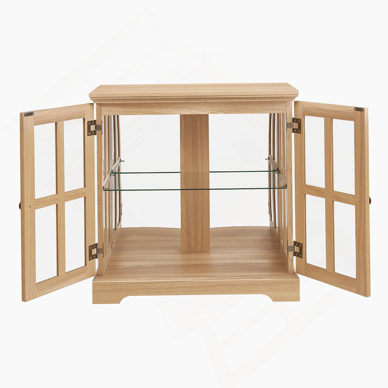 Vitrine lumineuse DEL, vitrine antique avec tablettes réglables, vitrine de qualité rétro, Clear/Oak