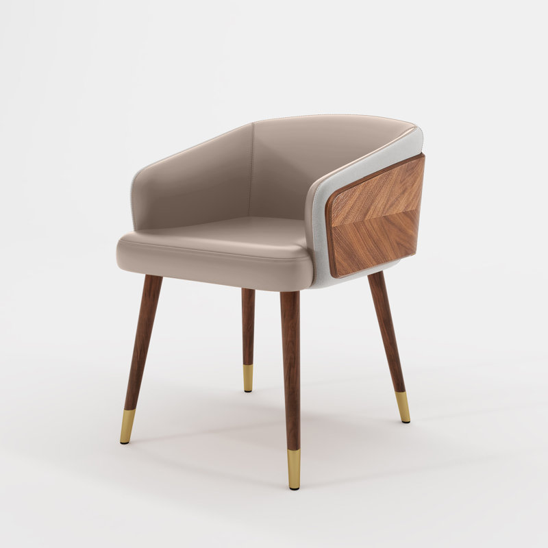 Enrico Fabric Upholstered Dining /Arm Chair, Apricot