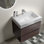 Meuble-lavabo de salle de bain avec lavabo, grand meuble-lavabo flottant mural pour salle de bain moderne, lavabo une pièce sans drain ni robinet, pré-assemblé