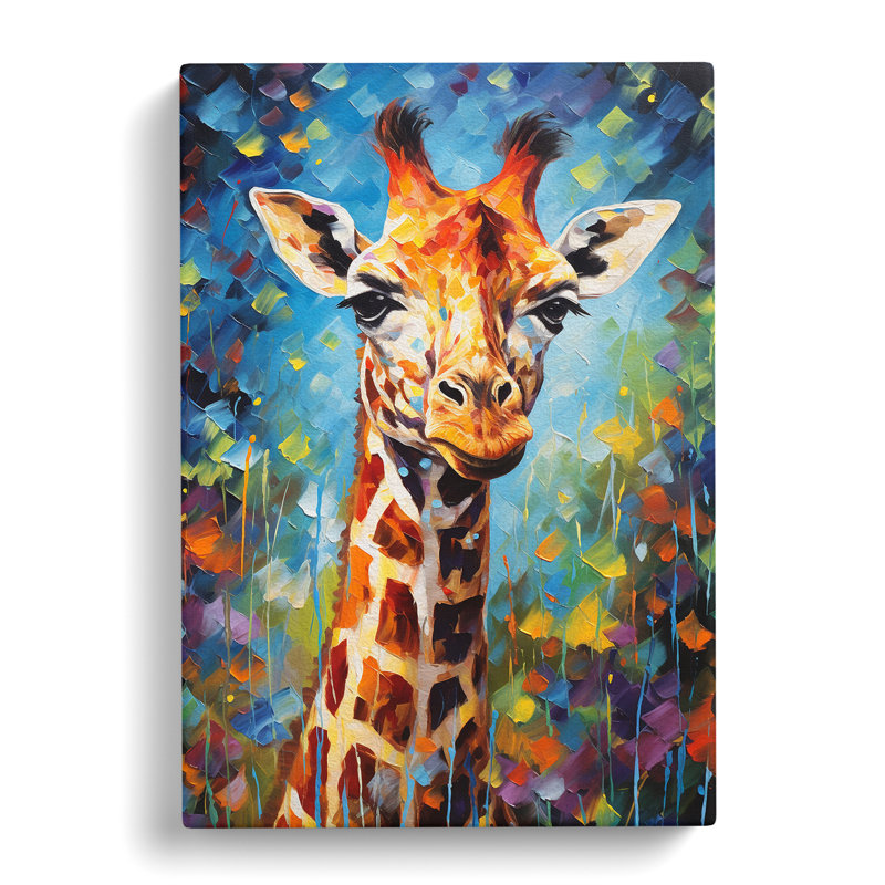 Giraffe Impressionism No.3 - Wrapped Canvas, 60cm H x 40cm W x 3cm D