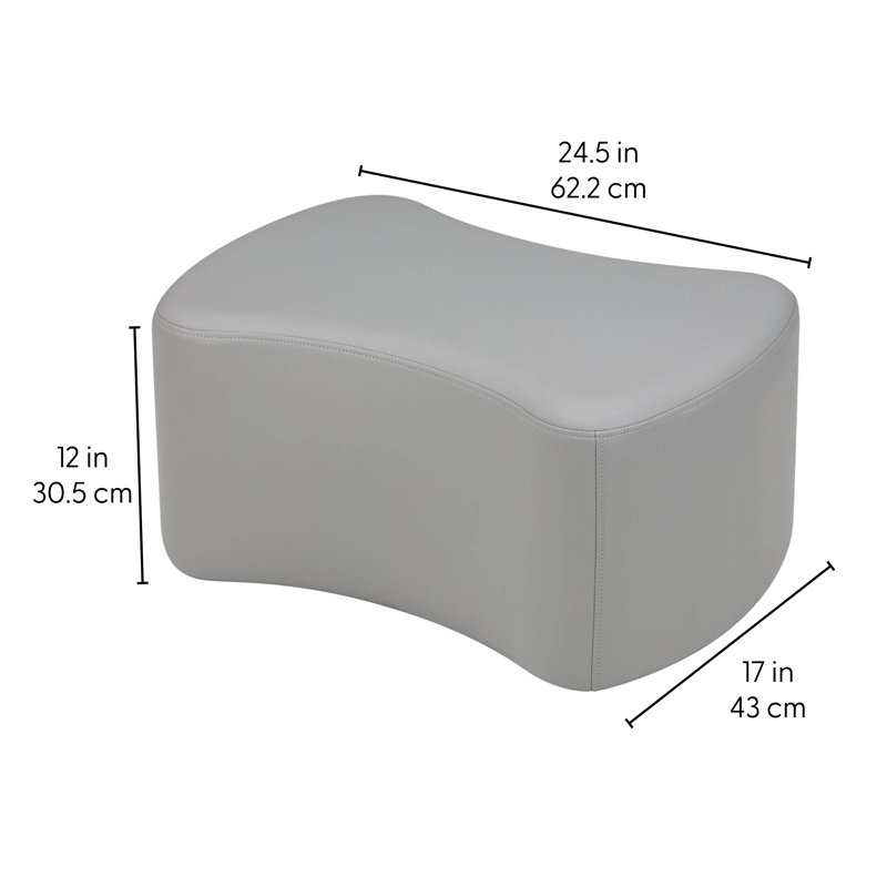 Pro Series Upholstered Bowtie Ottoman 12" Height, Navy
