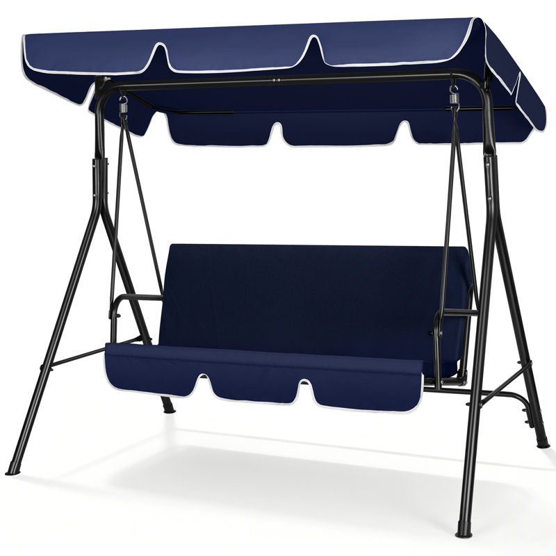 Arezzo Porch Swing with Canopy, Navy Blue