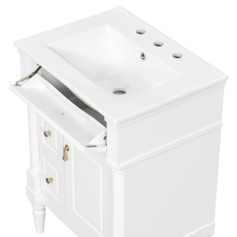 Bathroom Vanity With Sink, White