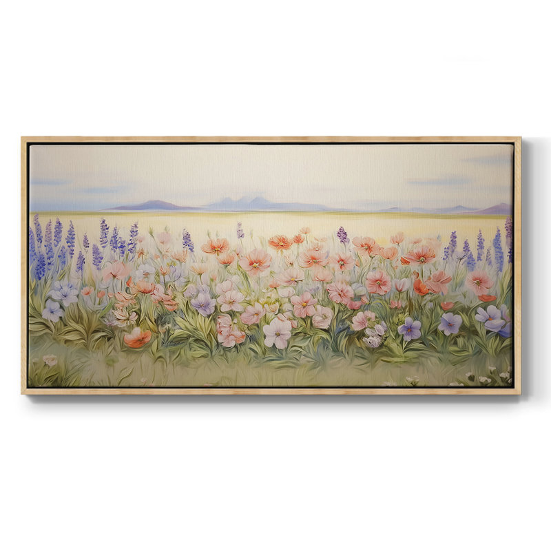 Botanical Series-CCXLIV- Toile tendue avec châssis tendue, prête à être accrochée, H 25 po x l 49 po, Naturel