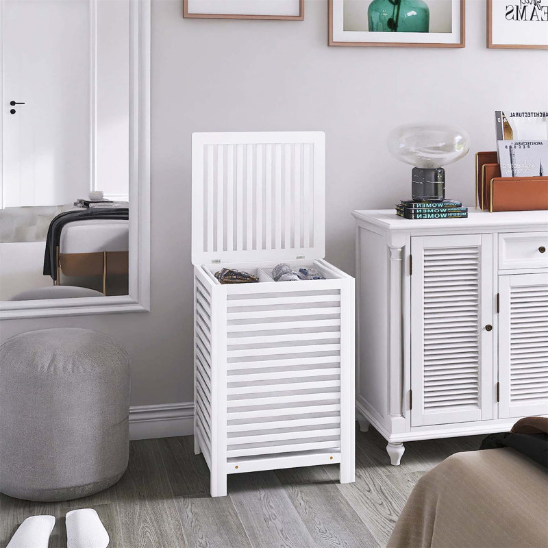 Bhargava Laundry Hamper with Handles, White
