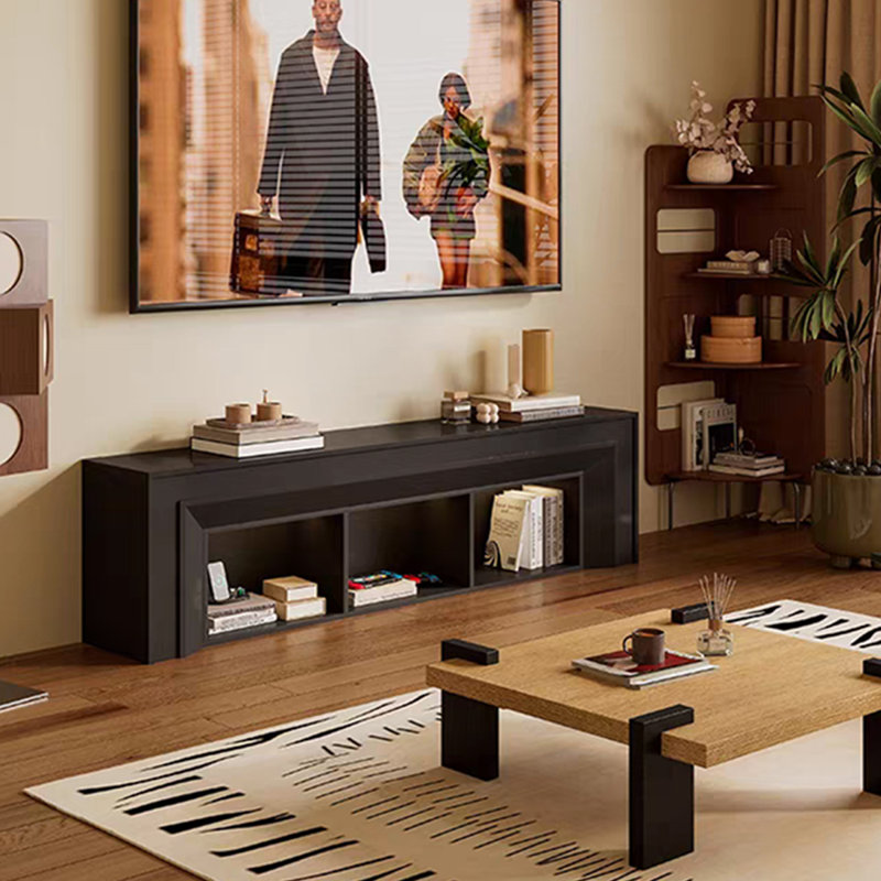 Foyer en bois manufacturé noir, H 23,62 po x l 78,74 po x P 12,6 po, Noir
