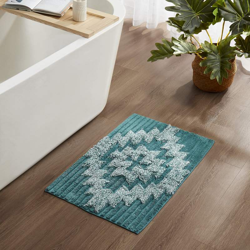 Pagosa Springs Green Cotton Bath Rug 21" x 34"