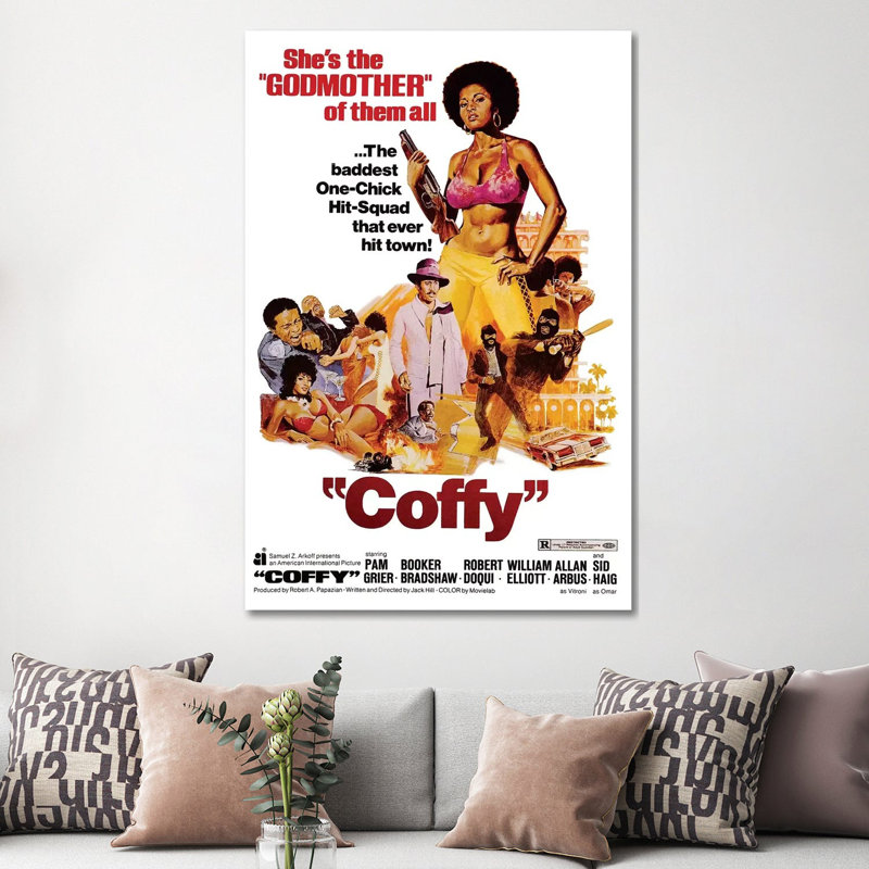 Coffy Film Poster by Radio Days - Print on Canvas, Wrapped Canvas, 152.5 cm H x 101.5 cm W x 3.175 cm D