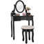Ensemble de meuble-lavabo de maquillage avec tabouret et miroir Demartini