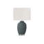 Lighting, H 24 po, lampe de table, céramique bleue, abat-jour ivoire / crème, contemporain