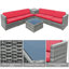 Ensemble de conversation modulaire en rotin avec coussins 8 pièces Burand-422121593