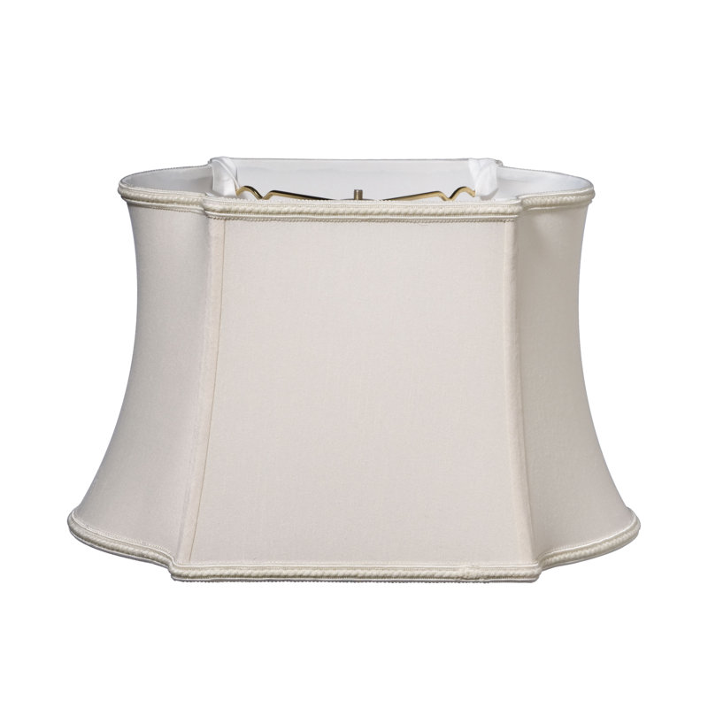 Abat-jour oblong avec abat-jour rond en tissu, Crème