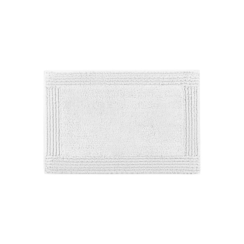 Tapis pour salle de bain réversible 100% coton de 24 x 60 po gris 3000 g / m² - Fabrication supérieure, lavable à la machine, antidérapant, entretien prolongé pour un look doux et dense, velours moyen, durable