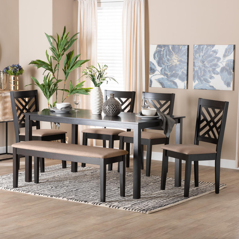 Haisten 6 - Person Four Leg Dining Set