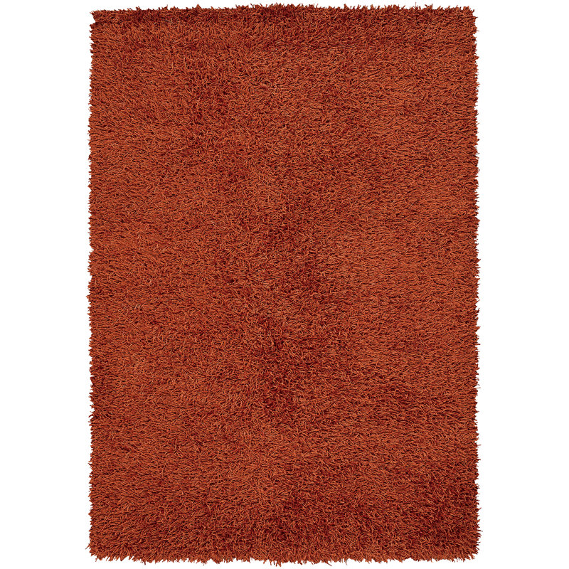 Zara Hand Loomed Modern Area Rug in Rust, Rectangle 4' x 6'