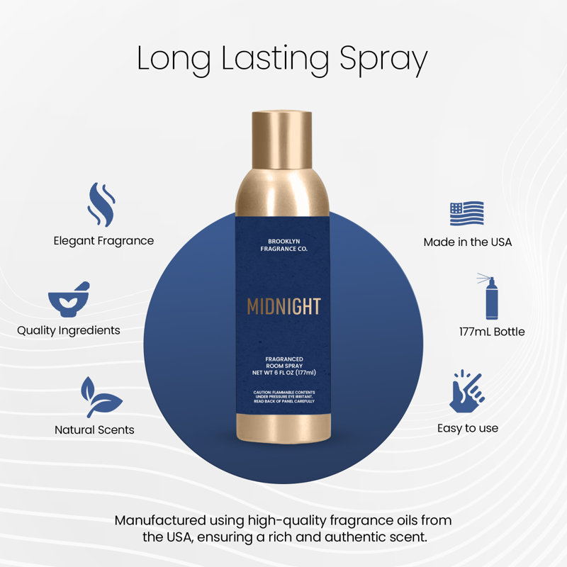 Brooklyn Fragrance Co. Park Slope Room Spray – Premium Air Freshener -Long lasting home Fragrance Spray for Bathroom, office & small spaces- 6 Fl oz.