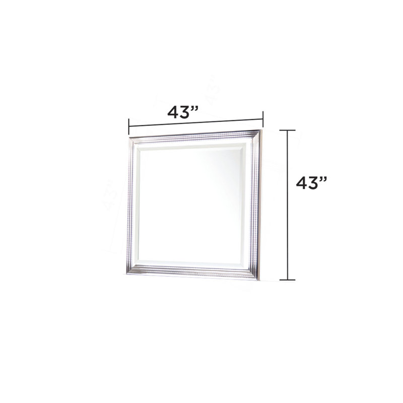 Miroir - Cadre éclairé à DEL avec bordure métallique et surface de vision généreuse pour une touche sophistiquée et fonctionnelle dans la chambre à coucher (INCLUT SEULEMENT LE MIROIR)