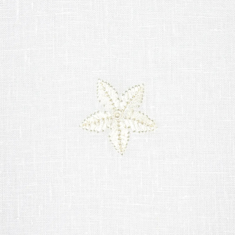 Vincenzo Embroidered Sheer Fabric, Blanc