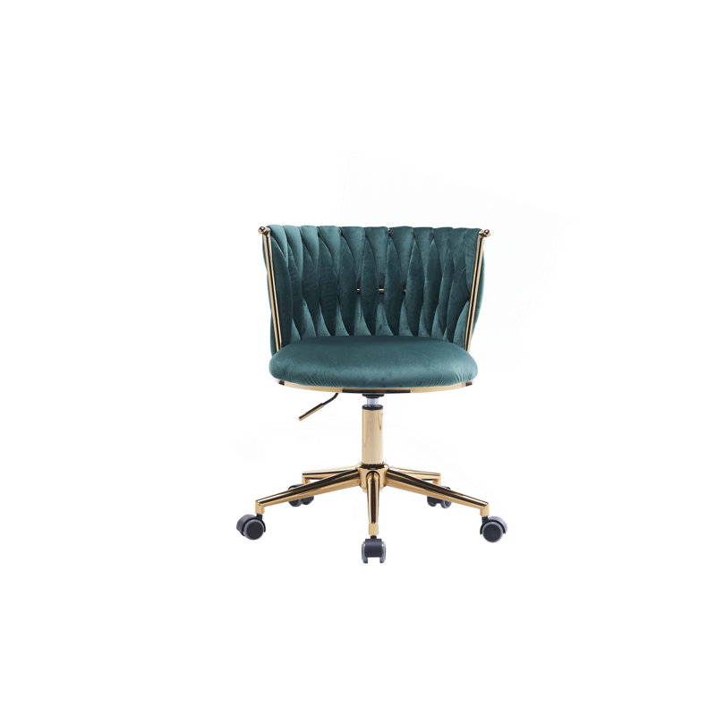 Velvet Home Office Chair, Emerald