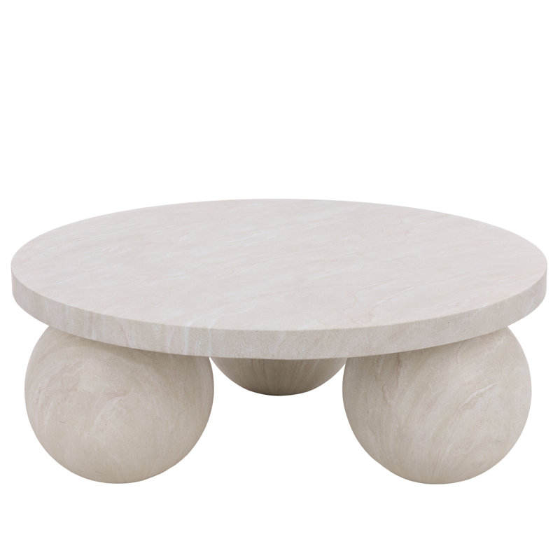 Aurielle 3 Ball Round Coffee Table, Smoke