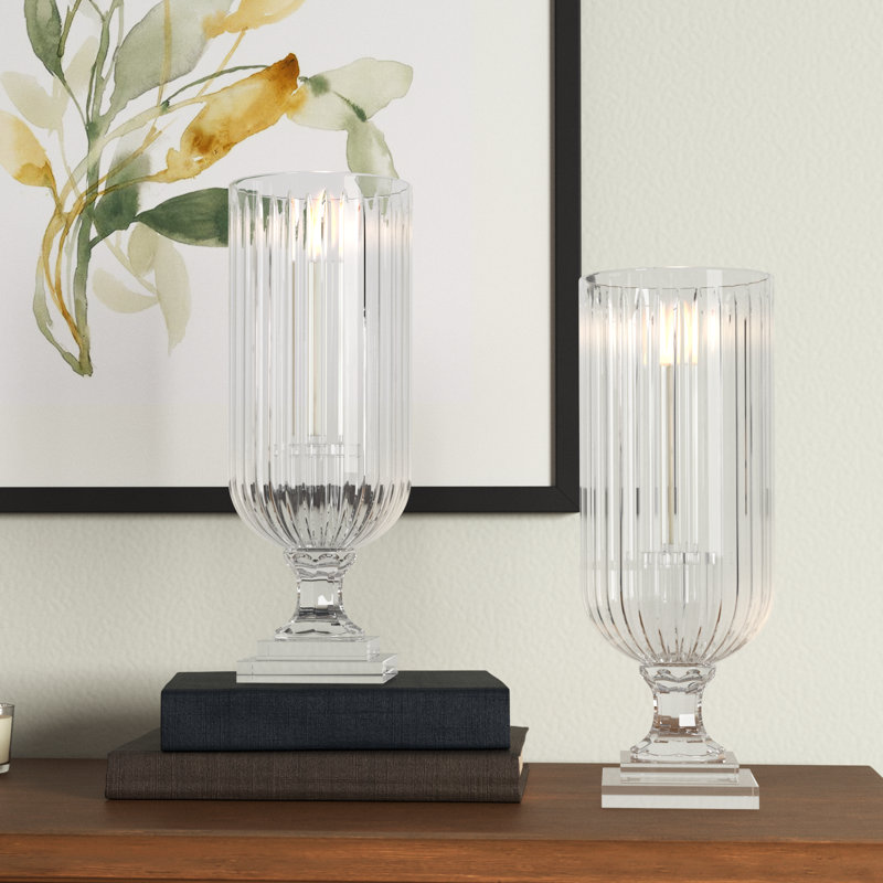 15'' H Glass Tabletop Hurricane