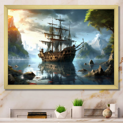 Pirate Ship At Sea - Pirate Wall Art