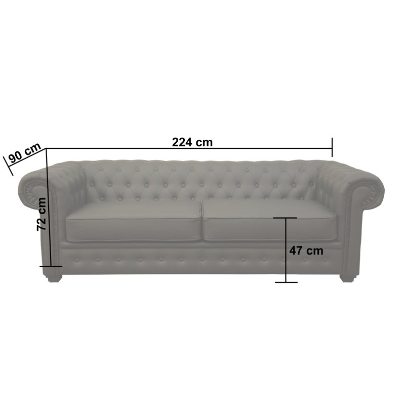 Nealy 3 Seater Chesterfield Sofa