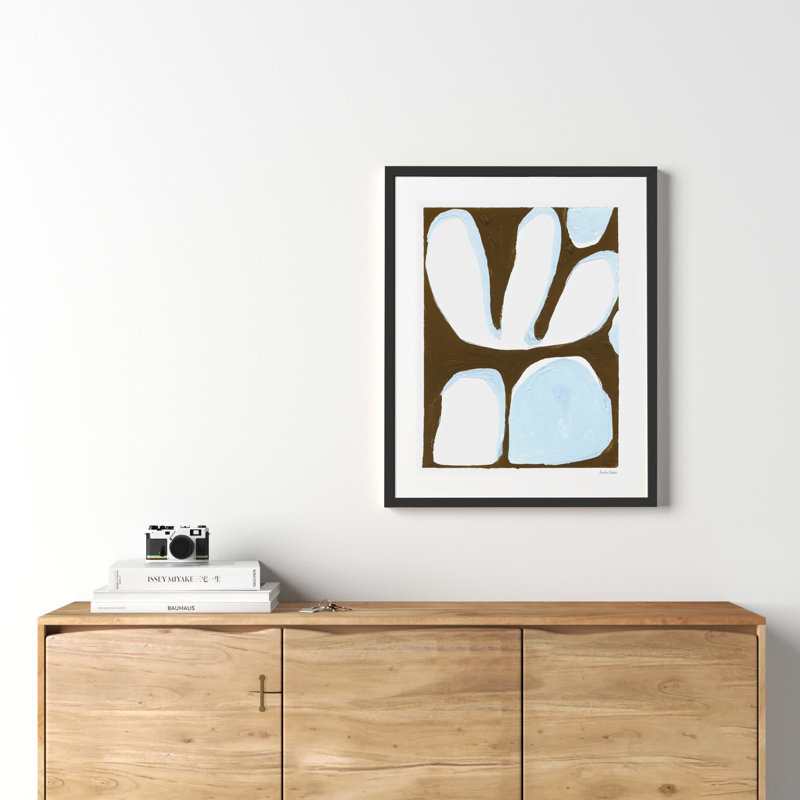Contemporary Blues 4 - reproduction de cadre photo, H 30 po x l 24 po x P 1,25 po, Bois noir
