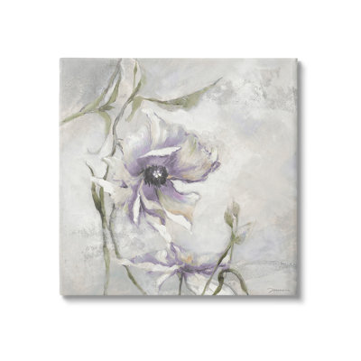 Grey & Purple Flower Canvas Wall Art Design By Liz Jardine