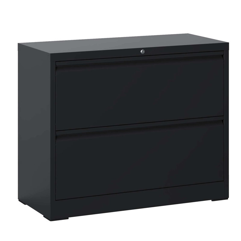 Classeur en métal noir verrouillable 2, pour l'efficacité du bureau, convient aux classeurs de format légal / lettre / A4 / F4 avec serrure avancée, peut accueillir plusieurs