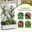 Lit de jardin en métal avec treillis et roues H 6 pi x l 4 pi - blanc-1582652969