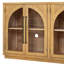 Buffet décoratif 4 portes, grande armoire de rangement avec portes en verre, armoire arquée avec tablettes réglables-117949460