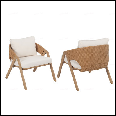Durable Rattan Patio Chair Set With Weather-Resistant Cushions, For Outdoor Relaxation And Entertaining.