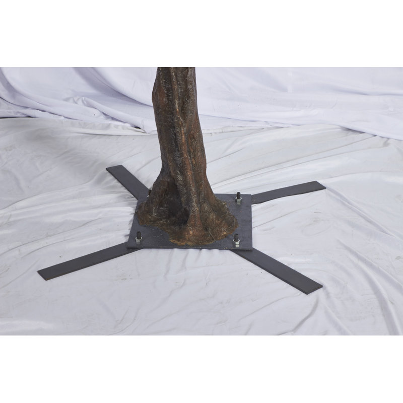 67'' Faux Flowering Tree in Metal Freestanding, White