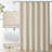 Linen Textured Shower Curtain and Hooks Set-1782405545