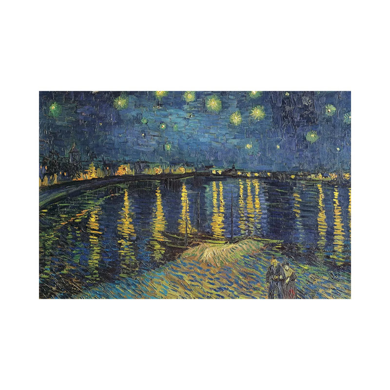 «Starry Night Over The Rhone», 1888 sur toile par Vincent Van Gogh, H 8 po x l 12 po x P 0,75 po, Toile tendue