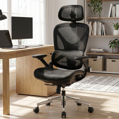 Ergonomic Mesh Office Chair For Home & Work – Bifma X5.1 Certified, 4D Armrests, Adjustable Lumbar, 3-Level Recline, 400 Lbs Support, High-Back Comfort Seat