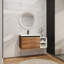 Meuble-lavabo mural avec lavabo en résine, tablette de rangement, portes à fermeture en douceur-870292553