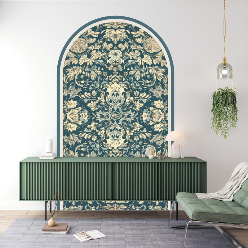 Adhésif décoratif antique non pelucheux floral, H 85 po x l 48 po